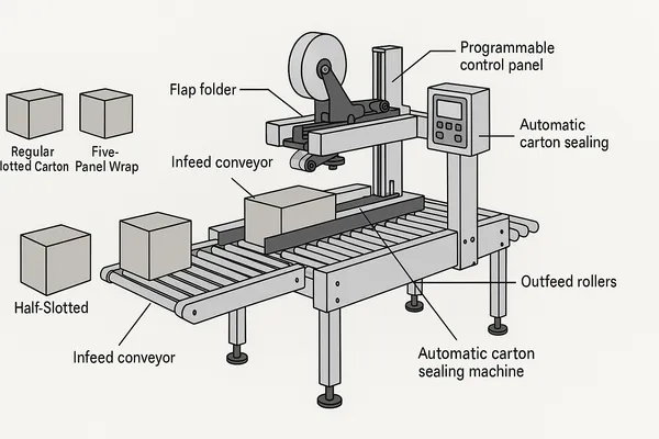 carton sealing machine diagram